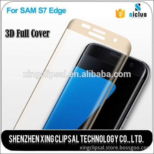 0.33mm 9H 3D anti shock tempered glass screen protector for Samsung Galaxy s7